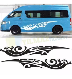 Karavan Kertenkele Çekme Modifiye Oto Sticker Yapıştırma 2 Adet 200 x 30 Cm
