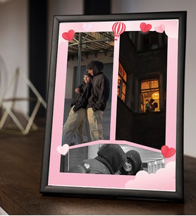 Kişiye Özel 3 Fotoğraf Baskılı Sevgiliye Özel 21x30 Fotoğraf Çerçevesi