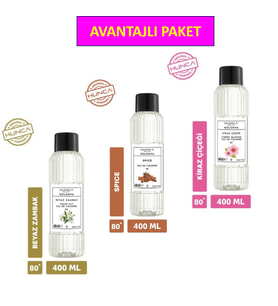 Beyaz Zambak +Tarçın + Kiraz Çiçeği Kolonyası 400 ml – Ferahlatıcı ve Zarif
