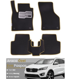 KİA SORENTO 5 KİŞİLİK (2015-2021) Uyumlu EVA Paspas Tam Set–Araca Özel,Kolay Montaj,Su Geçirmez