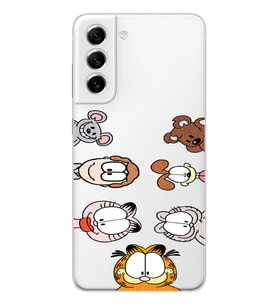 Samsung Galaxy S21 FE Uyumlu Garfield Tasarımlı Şeffaf Telefon Kılıfı