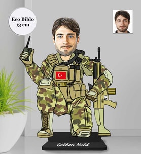 Kişiye Özel Asker Erkek Ahşap Eco Biblo -4