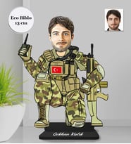 Kişiye Özel Asker Erkek Ahşap Eco Biblo -4