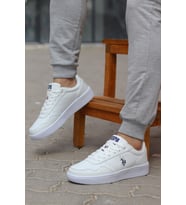 U.S. Polo Assn. Coster Comfort Taban Cilt Erkek Sneakers (Beyaz)