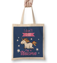 I Don't Care I'm A Unicorn Bez Çanta Uzun Saplı