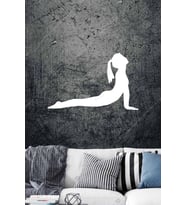 Fit Ve Motive Olmuş Fitness Kız Ahşap Duvar Dekor Tablosu (Beyaz)