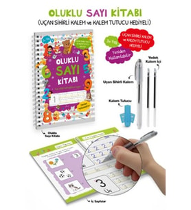 Oluklu Sayı Kitabı / Uçan Sihirli Kalem ve Kalem Tutucu Hediyeli - 3+