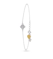 Luck Serisi Swarovski Taşlı Minimal Yonca Kadın Gümüş Bileklik