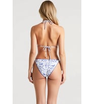 Kadın Bikini Takımı Çiçek Desenli Üçgen Kaplı Fırfırlı Düşük Bel Kolsuz Örme Kumaş Estetik