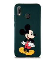 Huawei P20 Lite Soft Premier Kapak Mickey Mouse-D Tasarımlı Silikon Kılıf - Yeşil (Şeffaf)