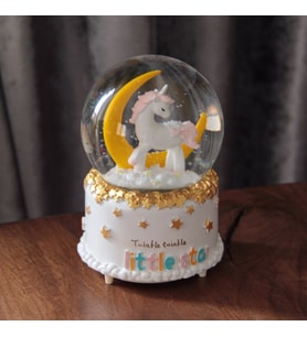 Unicorn At Aylı Işıklı ve Müzikli Kar Küresi