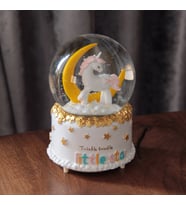 Unicorn At Aylı Işıklı ve Müzikli Kar Küresi