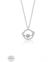 SWAROVSKİ TAŞLI  ZİRCONİA GEZEGEN 925 AYAR GÜMÜŞ KOLYE
