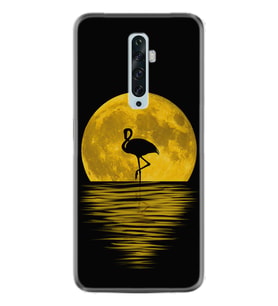 Oppo Reno 2Z 4 Lite 4 Pro 5 6 7 A31 Kılıf Desemli Silikon Ay ve Flamingo 1775