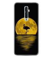 Oppo Reno 2Z 4 Lite 4 Pro 5 6 7 A31 Kılıf Desemli Silikon Ay ve Flamingo 1775