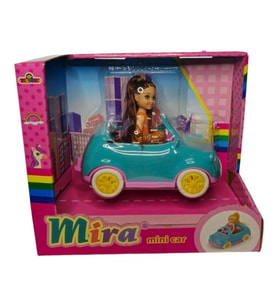Galtoys Mira Bebekli Mini Car GLT-E406,Evcil Hayvanı ile Arabalı Oyuncak Bebek MAVİ