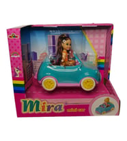Galtoys Mira Bebekli Mini Car GLT-E406,Evcil Hayvanı ile Arabalı Oyuncak Bebek MAVİ