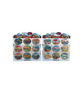 Kişiye Özel İstanbul Temalı Silikon Buzdolapı Süsü Magnet 9'Lu Set - 5,5x4,5cm