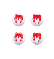 Desenli Ps5/ps4/ps3 Analog Koruyucu Silikon Pad-spider Man (Beyaz - Kırmızı)