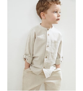 LCW Kids Gri Hakim Yaka Poplin Erkek Çocuk Gömlek