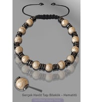 Sertifikalı 6mm Doğal Havlit Taşı Bileklik - Ayarlamalı (Çok Renkli)