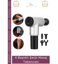 #MasajTabancası Profesyonel Sessiz Titreşimli 4 Başlıklı Taşınabilir Kas Gevşetici Şarjlı Masaj Taba