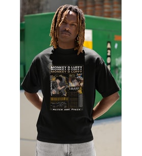 Monkey D. Luffy Baskılı Unisex Oversize One Piece Anime Dizi Karakter Tişört