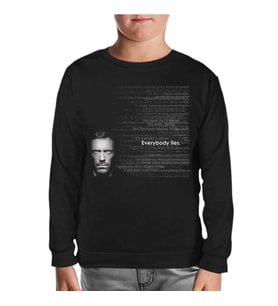 House - Everybody Lies Siyah Çocuk Sweatshirt