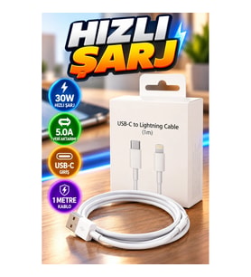 30W USB Type-C Hızlı Şarj ve Veri Aktarım Kablosu 5.0A