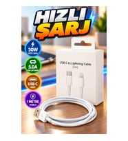 30W USB Type-C Hızlı Şarj ve Veri Aktarım Kablosu 5.0A