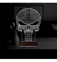 Luvivia Kuru Kafa Punisher 3D Lamba - Masa Gece Lambası