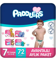 Bebek Bezi 7 Numara XX-Large (20-30 Kg) 72 Adet – Aylık Paket, Yüksek Emicilik