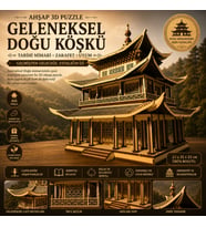 Geleneksel Doğu Köşkü Ahşap Maket Seti – DIY 3D Puzzle Çin-Japonya Tarihi Mimari Koleksiyoner Modeli 466 Parça