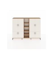 Arges Dolap 14 Raflı 8 Kapaklı 220x30x163 Çam-Aytaşı/Çam