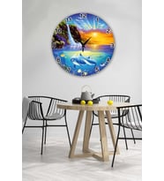 Retro Tasarımlı Duvar Saati 35x35 Cm (Baskılı)