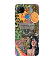 Redmi 9C / Redmi 10A Uyumlu Vintage Kolaj Desenli Şeffaf Telefon Kılıfı