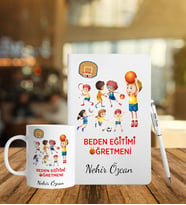 Beden Eğitimi Öğretmenlerine Özel Defter Kalem Kupa Hediye Seti