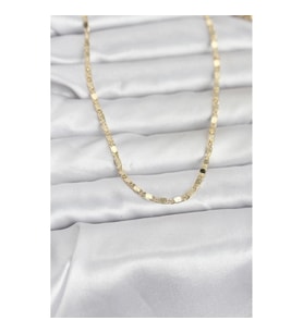 Mey İthalat® CM 14K Gold Renk Ezme Zincir 60 cm Kadın Kolye