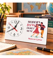 Modern Dans Öğretmenine İsme Özel Masa Saati