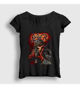 Presmono Kadın Siyah Poster Soldier Metal Slayer T-Shirt 481789tt