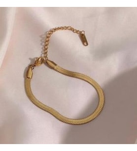 İTALYAN EZME BİLEKLİK KADIN GOLD ZİNCİR ÇELİK ÜZERİ ALTIN KAPLAMA GARANTİ BELGELİ