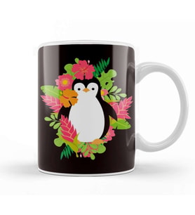 Penguin Hawaii Vacation Aloha Hibiscus Ocean Summer Island Kupa Bardak Porselen