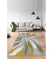 Yeşil Sarı Spor Kaymaz Taban Makinede Yıkanabilir Halı ME002 - 100 x 160 cm