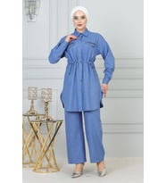 Beli Bağcıklı Takım Mavi 19220