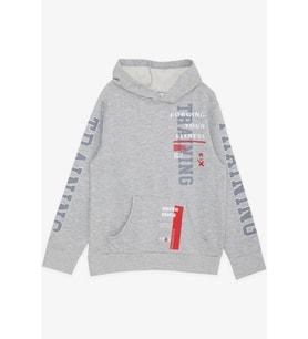 Breeze Girls & Boys Erkek Çocuk Sweatshirt Kapüşonlu Kanguru Cepli 9-14 Yaş, Gri Melanj