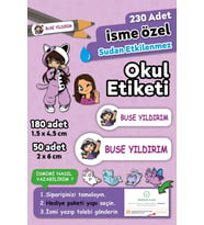 Aphmau Temalı Kişiye Özel İsimli Defter Kalem Okul Etiketi, Yırtılmaz PVC Etiket (Beyaz)