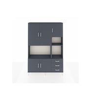 Arges Gardrop 9 Raflı 3 Çekmeceli 5 Kapaklı 132x30x195 Antrasit-Antrasit