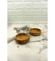 2 li Bambu Çerezlik Kase 9,5cm*3cm