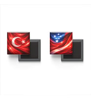 Buzdolap Magnetleri - Samoa Bayrağı ve Türk Bayrağı - 2'li Set Magneti