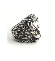 Aslan Figürlü 3 Boyutlu 925 ayar Gümüş Erkek Yüzük